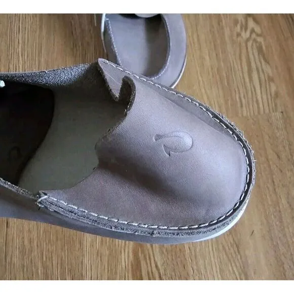 Olukai Holokai Casual Shoes Men's Size 14 Neutral Leather Laced Loafer