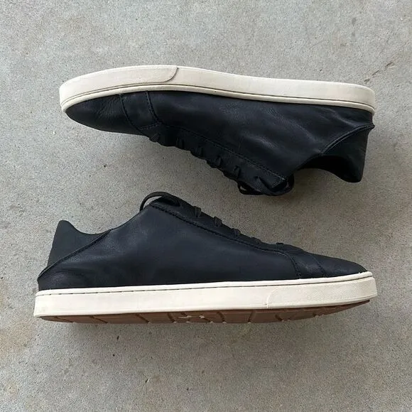 Olukai Kahu Pahaha Shoes Black Leather Low Top Casual Sneakers Men’s Size 12