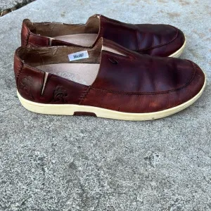 Olukai Kama’aina Mens Sz 9 Leather Slip On Loafer Casual Shoes