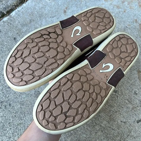 Olukai Kama’aina Mens Sz 9 Leather Slip On Loafer Casual Shoes