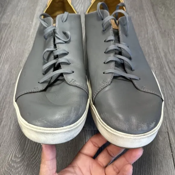 Olukai Lae'ahi Li 'Ili Leather Lace Up Shoes Sneakers Gray Mens Size 14