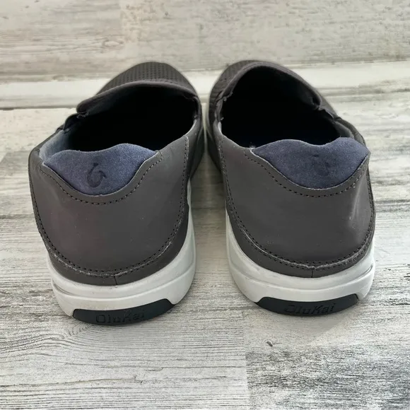 OluKai Men’s Lae’Ahi Slip On Beach/Casual Sneakers Color-Gray Size 12