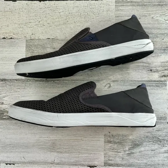 OluKai Men’s Lae’Ahi Slip On Beach/Casual Sneakers Color-Gray Size 12