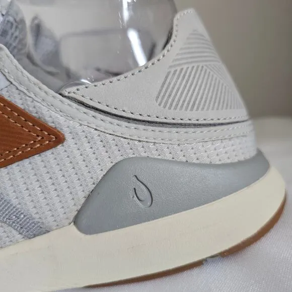Olukai Mens Mio Li Athletic Shoes Size 10 Light Gray x Brown Breathable Mesh