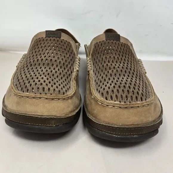 Olukai Mens Moloa Aho Slip On Shoes Sz 8.5 Tan Nubuck Casual Comfort Breathable