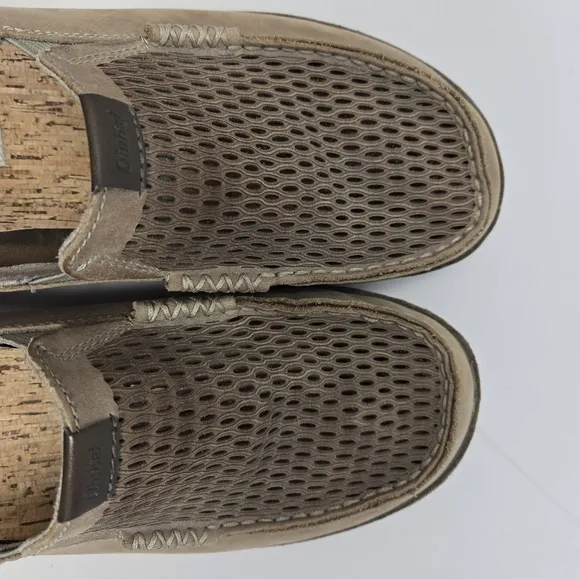 Olukai Mens Moloa Aho Slip On Shoes Sz 8.5 Tan Nubuck Casual Comfort Breathable
