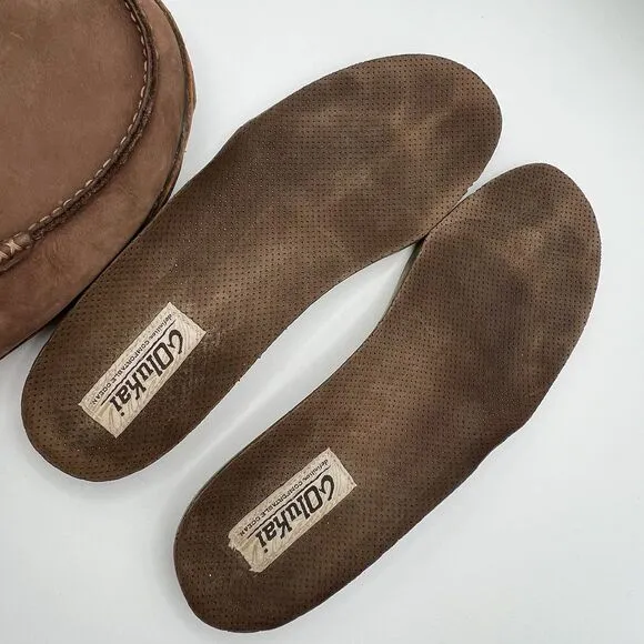 OLUKAI Moloā Men’s Leather Slip On Shoes Waxed Leather Brown Ray/Toffee Size 11