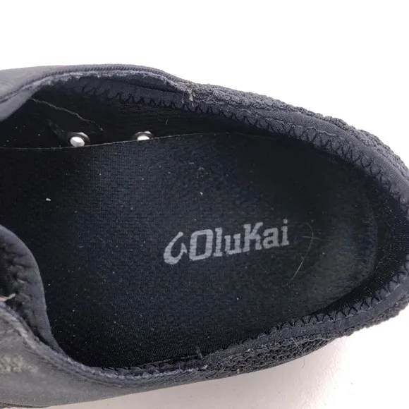 OluKai Nohea Moku Black No-Tie Shoes 9
