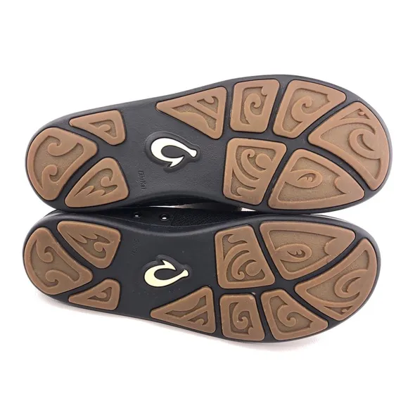 OluKai Nohea Moku Black No-Tie Shoes 9
