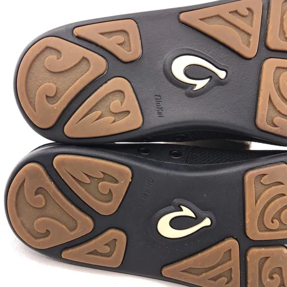 OluKai Nohea Moku Black No-Tie Shoes 9