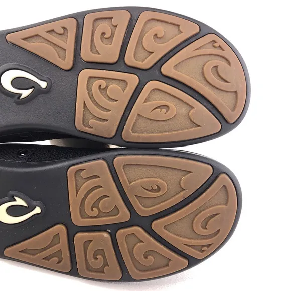 OluKai Nohea Moku Black No-Tie Shoes 9
