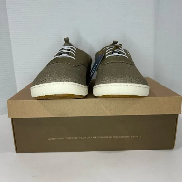 OLUKAI Nohea Moku Men's Shoes, All Day Sneakers, Size 11.5 / 11,Color: Clay/Tapa