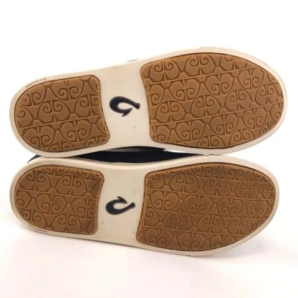 OluKai Pehuea Leather Drop Heel Slip on Shoes 7