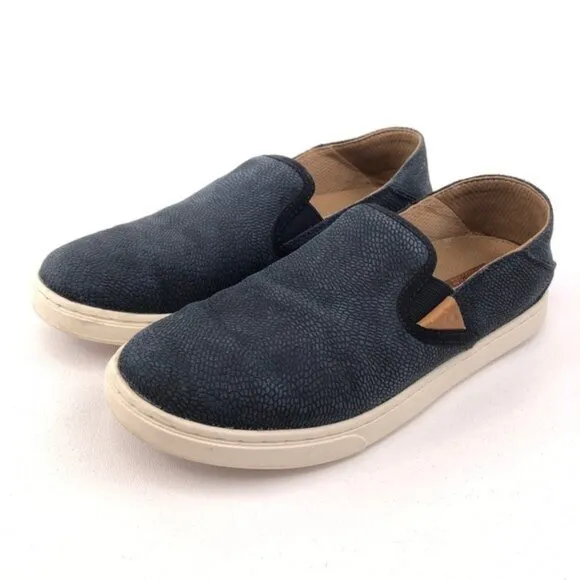 OluKai Pehuea Leather Drop Heel Slip on Shoes 7