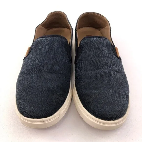 OluKai Pehuea Leather Drop Heel Slip on Shoes 7