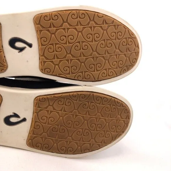 OluKai Pehuea Leather Drop Heel Slip on Shoes 7