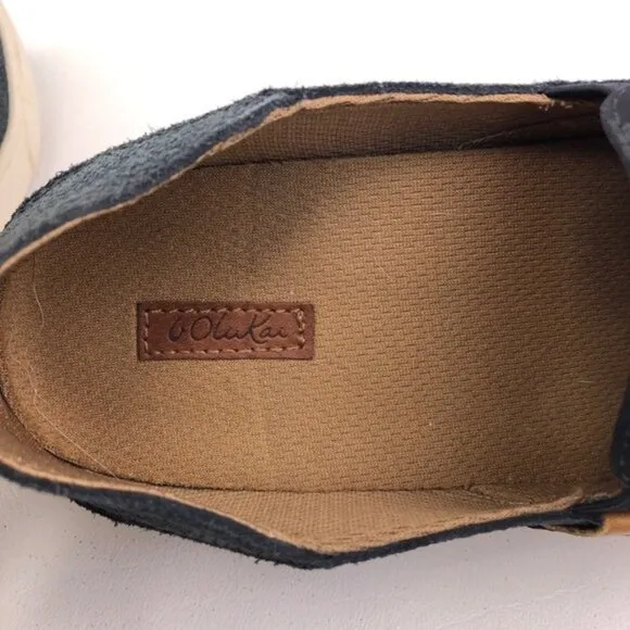 OluKai Pehuea Leather Drop Heel Slip on Shoes 7