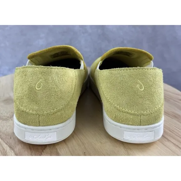 OluKai Pehuea Slip On Sneakers Women's Suede Yellow Mustard Size 9