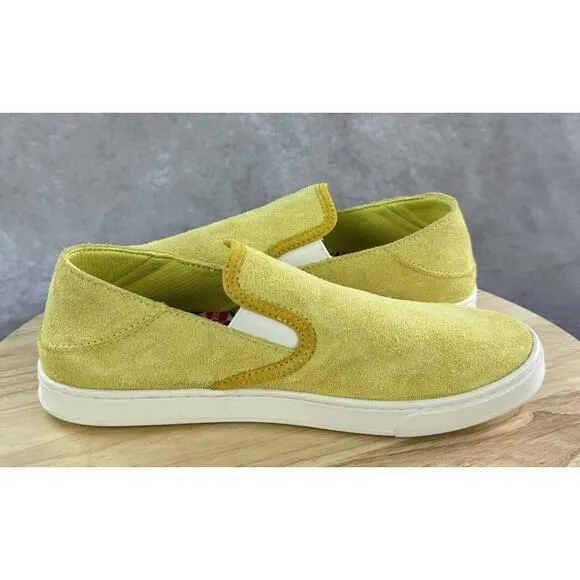 OluKai Pehuea Slip On Sneakers Women's Suede Yellow Mustard Size 9