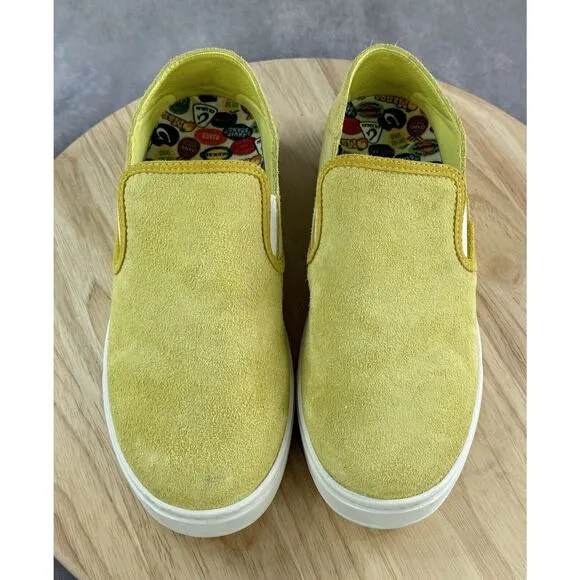 OluKai Pehuea Slip On Sneakers Women's Suede Yellow Mustard Size 9