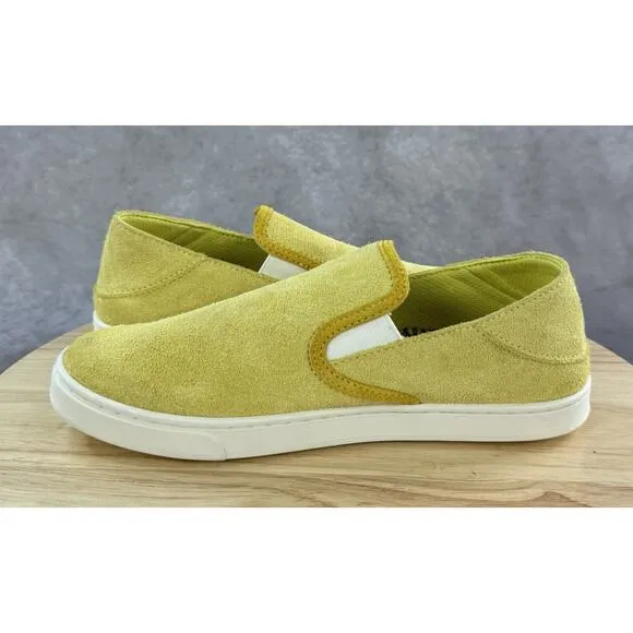 OluKai Pehuea Slip On Sneakers Women's Suede Yellow Mustard Size 9