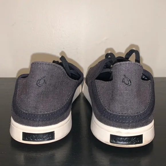 OluKai Women's Pehuea Li Casual Shoes.  Canvas Shoe.  Size 8.5.  Black