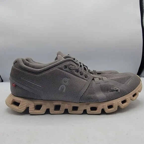 ON Cloud 5 Zinc Shell Womens 7 Gray Athletic Shoes Lightweight Breathable