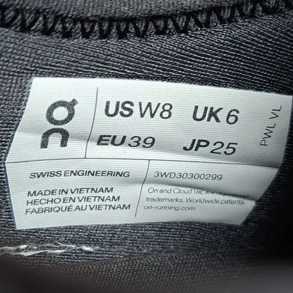 On Cloud X3 AD Running Shoes Women's Sz 8 Black White (VGC)