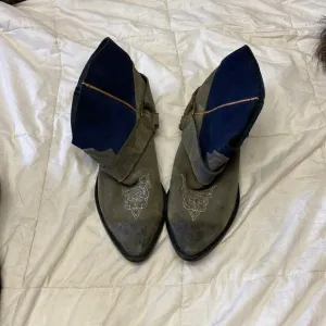 One Teaspoon RARE Leather Wild Bill Olive Boots