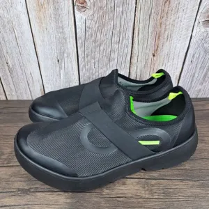 Oofos Oomg Fibre Low Slip On Black Men's Sz 8 EU41 Recovery Shoes (VGC)