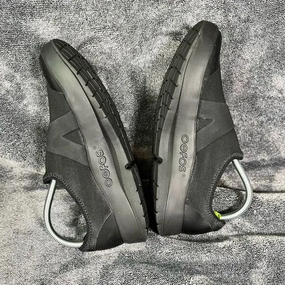 Oofos OOmg Fibre Mens Low Slip On Recovery Comfort Shoes Black US 8