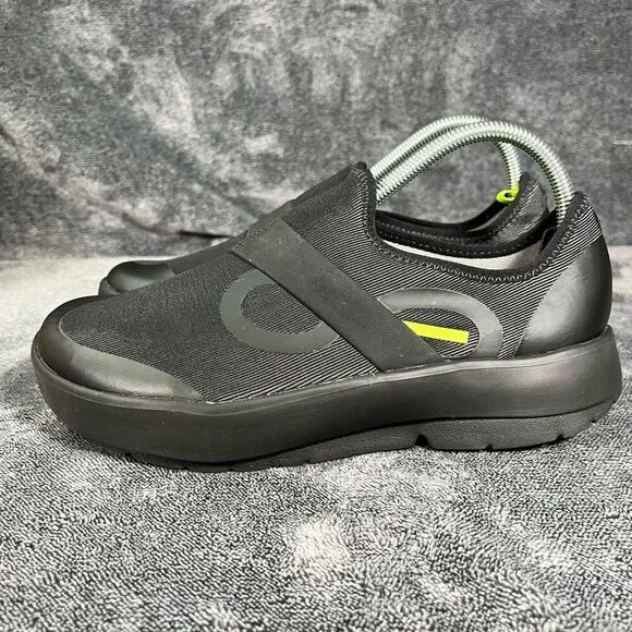 Oofos OOmg Fibre Mens Low Slip On Recovery Comfort Shoes Black US 8