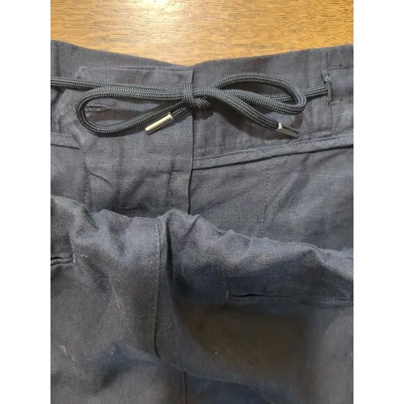 Orlebar Brown Blue Pure Linen Adjustable Side Tab Trouser Size 32x32