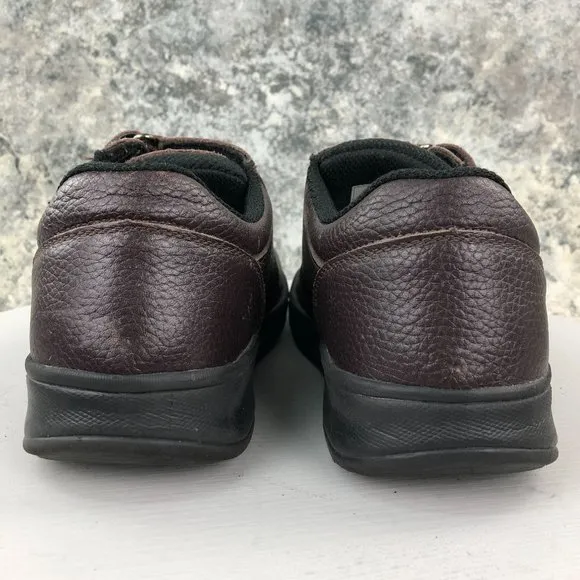 OrthoFeet Men's Size 8.5 2E Wide 520 Brown Leather Monk Strap Orthopedic Shoes