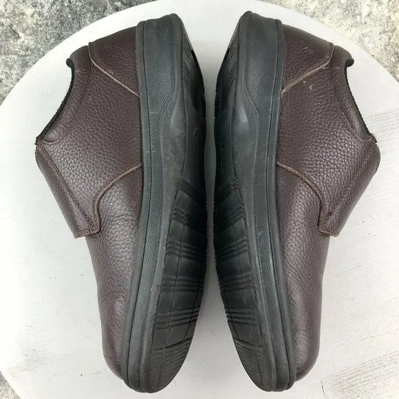 OrthoFeet Men's Size 8.5 2E Wide 520 Brown Leather Monk Strap Orthopedic Shoes
