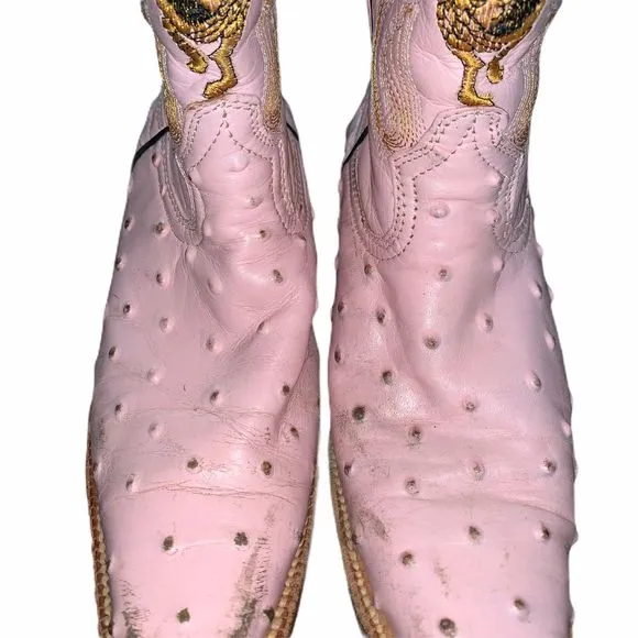 Ostrich Print Leather Cowboy/Girl J Toe Boots