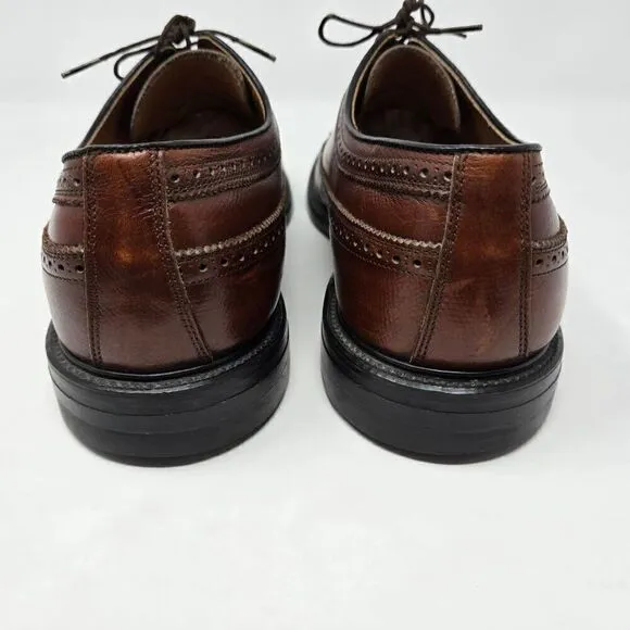 O'SULLIVAN BROWN LEATHER BROGUE LONGWING BLUCHER SHOES MADE IN USA MENS SIZE 11