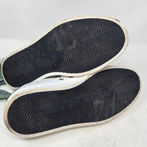 P448 Jack Suede and Leather Snake Print Metallic Sneakers Size 37