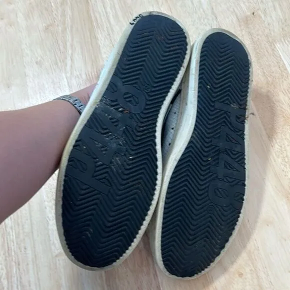 P448 John White Snakeskin Suede Leather Distressed Low Top Sneakers EU 40