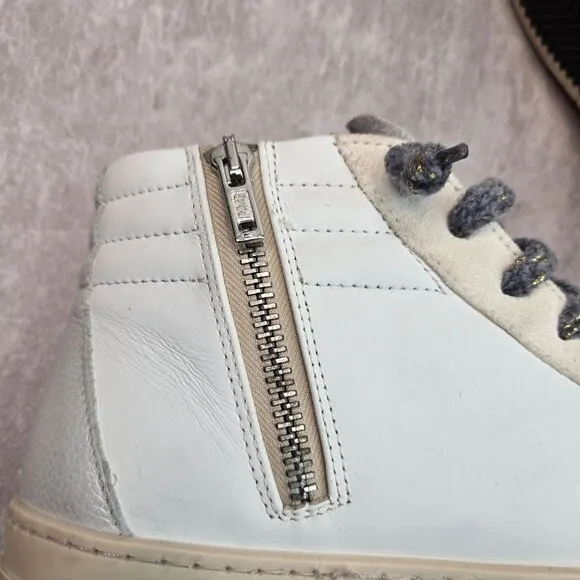 P448 Skate Shoes White Leather Streetwear Casual HIgh Top Lace Up Casual Sneaker