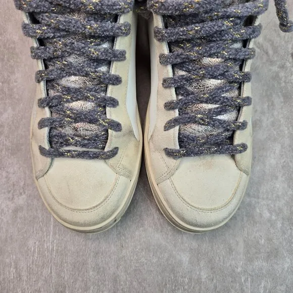 P448 Skate Shoes White Leather Streetwear Casual HIgh Top Lace Up Casual Sneaker
