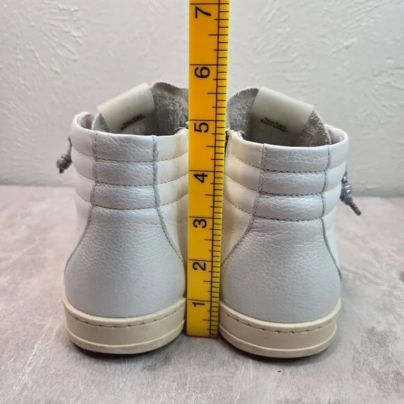 P448 Skate Shoes White Leather Streetwear Casual HIgh Top Lace Up Casual Sneaker