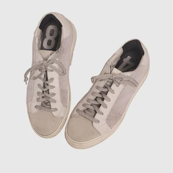 P448 Thea Low Top Sneakers in Stardust Silver Multi size US 10.5-11