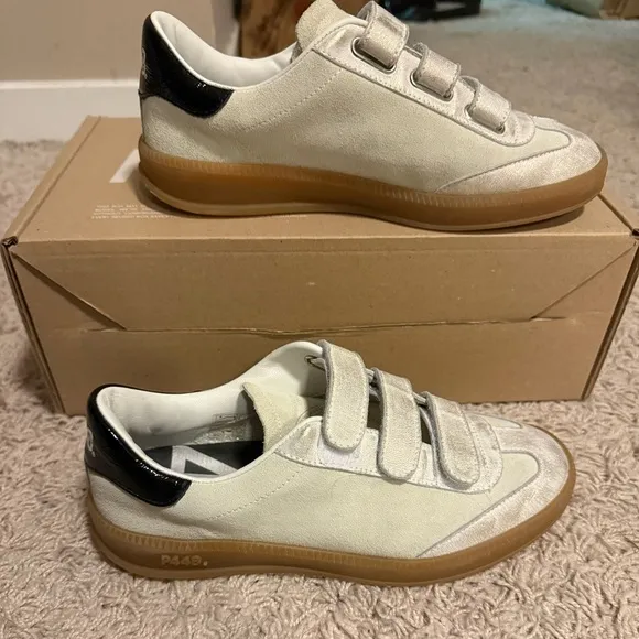 P448 Women's Sneakers in Cream and Black