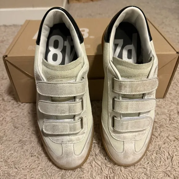 P448 Women's Sneakers in Cream and Black