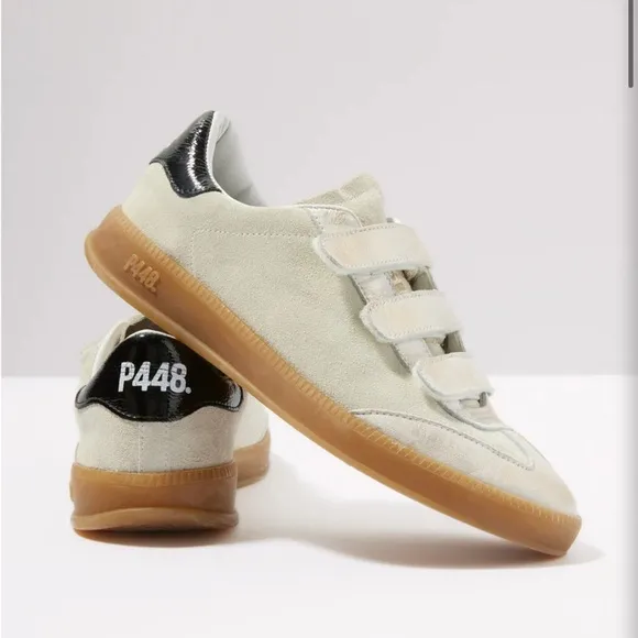 P448 Women's Sneakers in Cream and Black