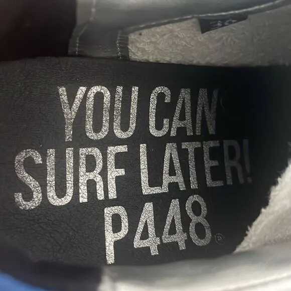 P448 You Can Surf Later White Leather Sneakers