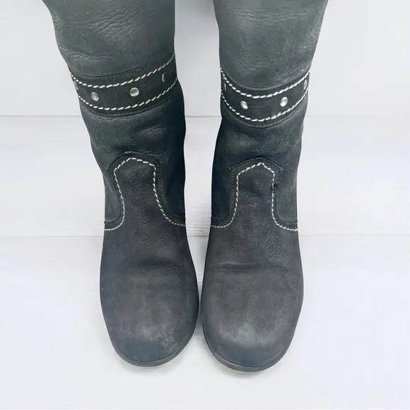 PAJAR black shearling waterproof heeled boots, sz 7