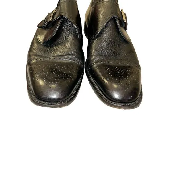 Paolo de Marco Dress Shoes Mens 11 B Black Strap Tip Handmade