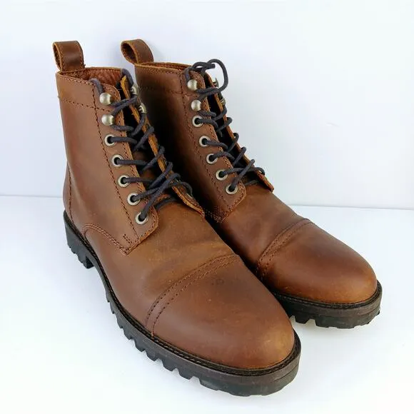 Patina Portland Leather Men's SZ 9 Almost Perfect Breaker Boots Brown Leather